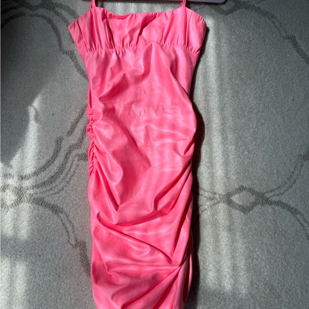 Katie J Pink Ruched Dress